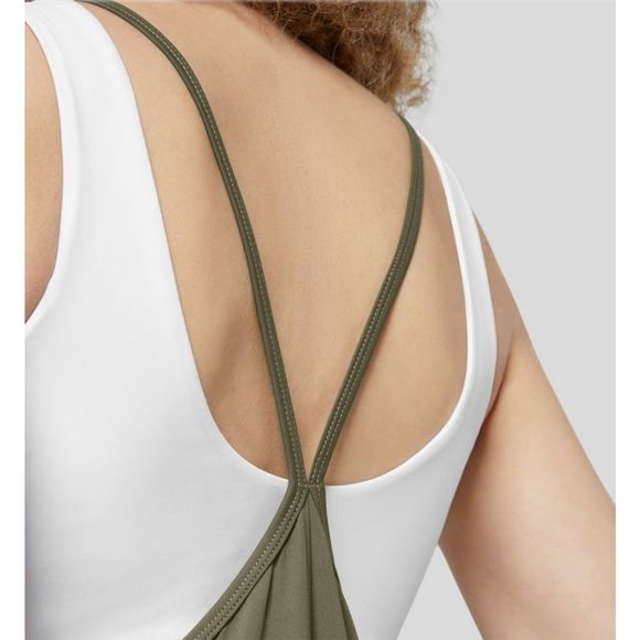 Halara Backless Multiple Pockets Ankle Length Work Tapered Jumpsuit Winter Moss - Picture 3 of 6